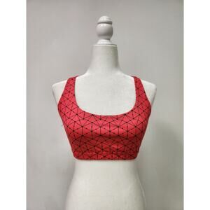 Victoria's Secret Sport Red Black Geometric VSX Logo Racerback Sport Bra Size M